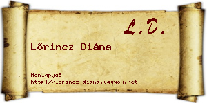 Lőrincz Diána névjegykártya